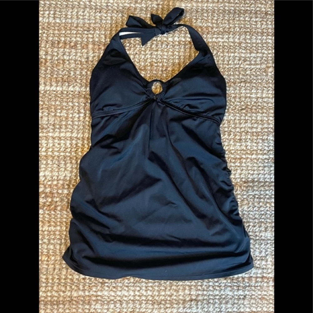EUC black maternity tankini top
